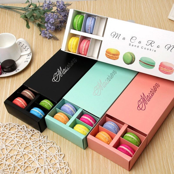 40% OFF boîtes de macaron en papier kawaii boîte-cadeau en papier pour 12 macarons boîtes d'emballage de dessert de grande capacité pour la petite pâtisserie