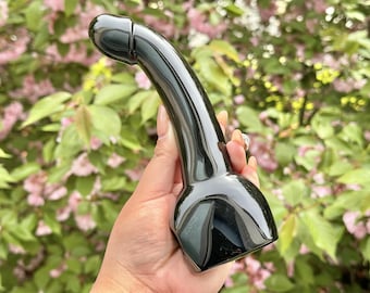 7.6"+ Natural Obsidian Hand Carved Dick,Crystal Quartz Penis,Crystal Cervix Wand,Energy crystal,Reiki healing,crystal gifts 1PC