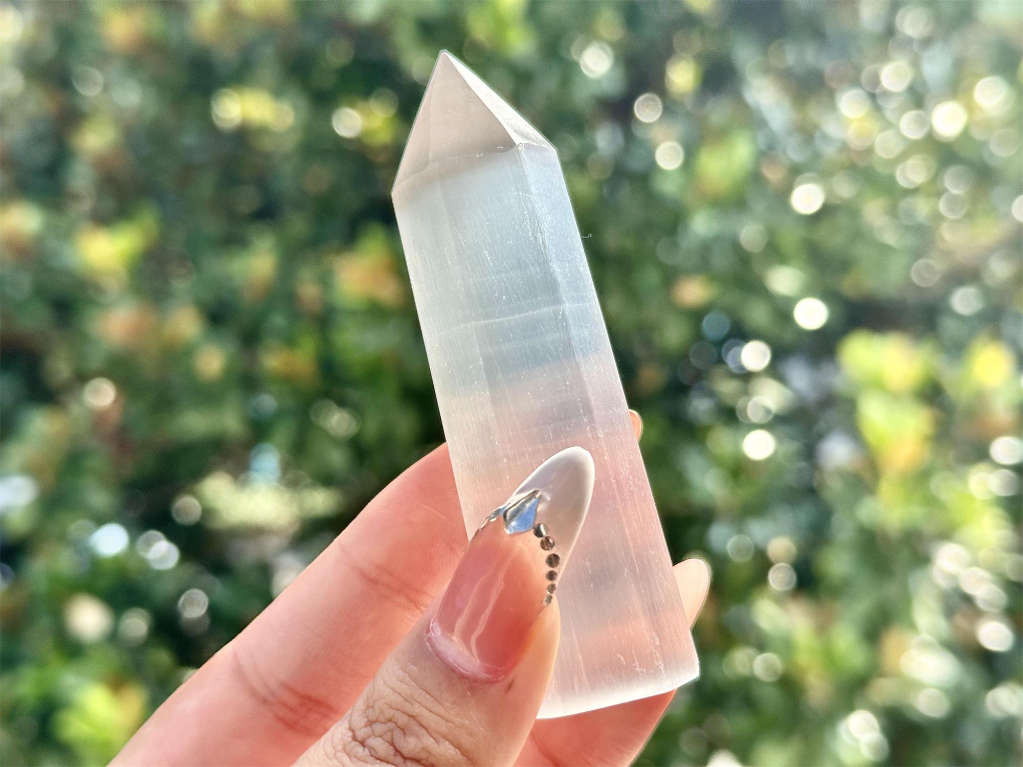 コリアグランドセール 2025 Hand Gypsum Natural 8CM+ Carved Tower Crystal Obelisk,quartz 彫刻・オブジェ