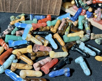 Pene di cristallo da 1 pollice, mini pene decorativo intagliato a mano, cristallo curativo, pene decorativo in quarzo rosa/quarzo cristallo/ametista, pene in pietra preziosa, come regalo.