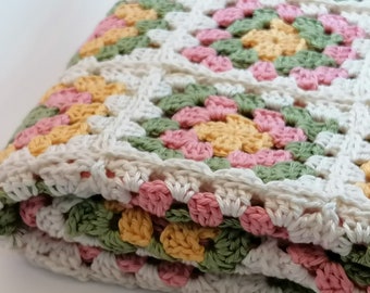 Crochet Baby Blanket,  Handmade, 100 % Pure Pima Cotton,