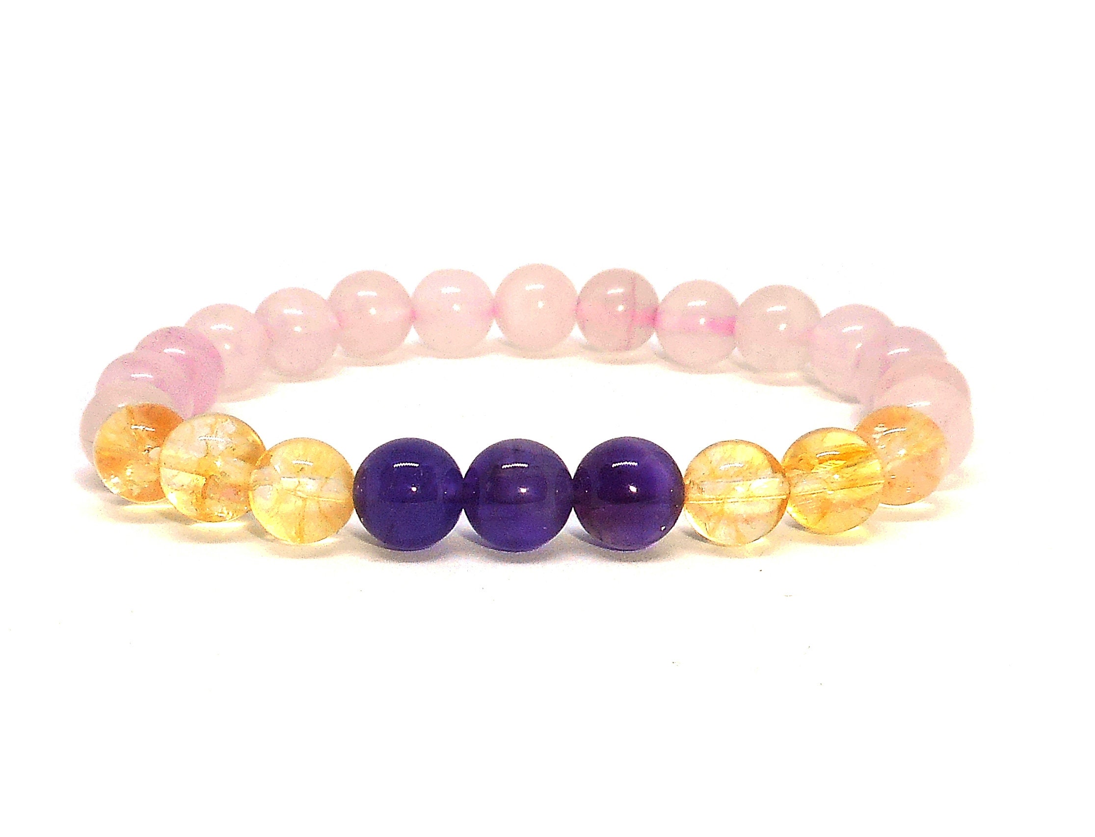 Rose Quartz Citrine Amethyst Bracelet, Lucky Bracelet, Bracelets