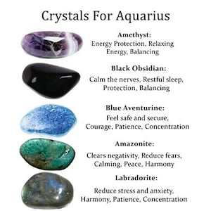 Crystals for Aquarius Zodiac Birthday Protection Stones - Etsy