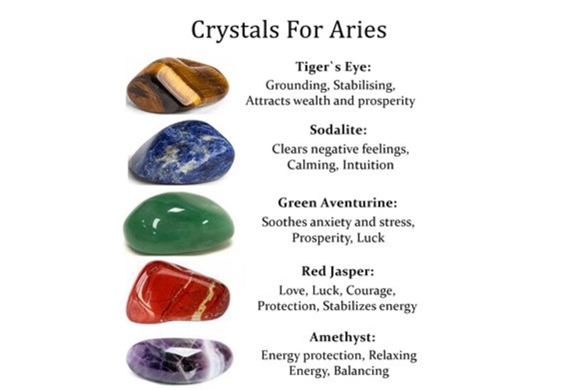 Crystals for Aries, Zodiac Birthday Protection Tumbled Stones, Healing
