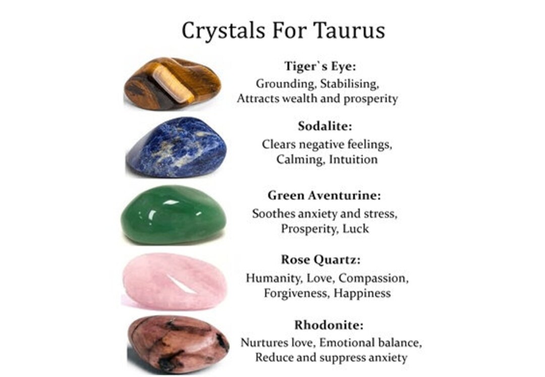Crystals for Taurus, Zodiac Protection Tumbled Stones, Healing Crystal