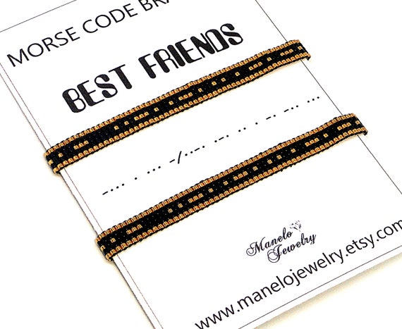Set of 2 Best Friends Morse Code Bracelet Bracelet for Women BFF