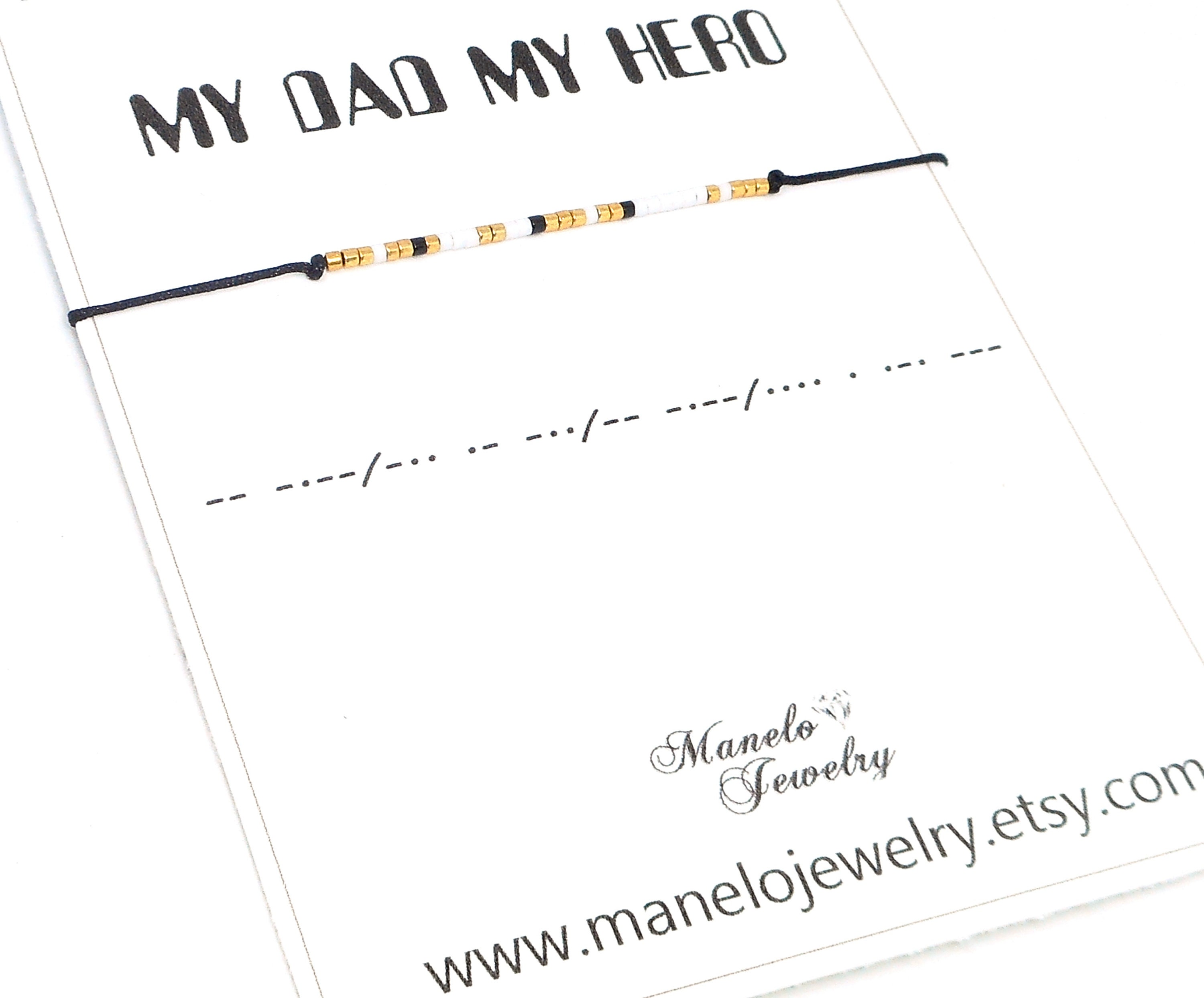 My Dad My Hero Morse Code Bracelet Gift for Father 