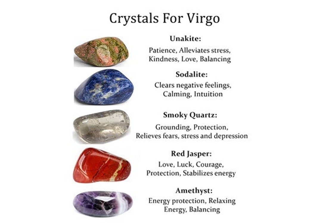 Crystals for Virgo, Zodiac Birthday Protection Tumbled Stone, Healing