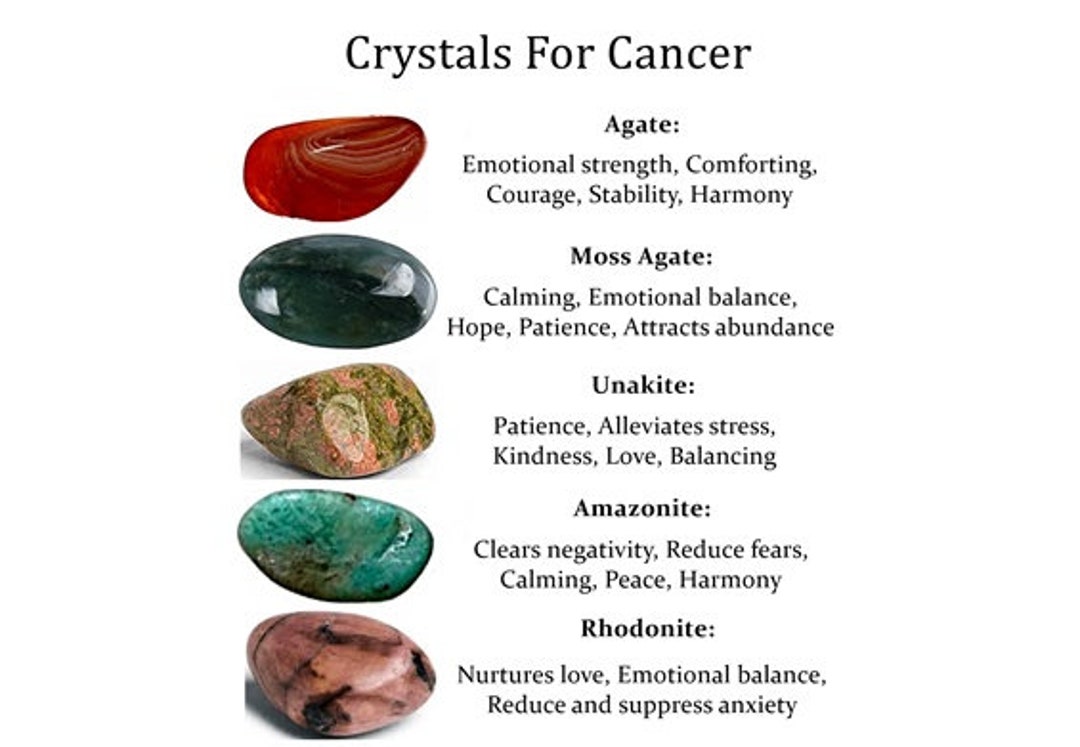 Crystals for Cancer, Zodiac Birthday Protection Tumbled Stones, Healing