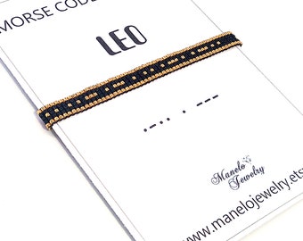 Leo Morse Code Bracelet, Zodiac Signs Bracelet, Bracelet for Women, Horoscope Bracelet, Astrology Bracelet, Leo Minimalist Jewelry