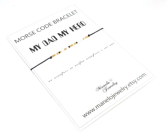 My Dad My Hero Morse Code Bracelet Gift for Father 