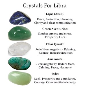 Crystals For Libra, Zodiac Protection, Zodiac Crystal Set, Healing Crystal, Lapis Lazuli, Green Aventurine, Clear Quartz, Amazonite, Jade