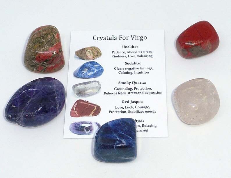 Crystals for Virgo Zodiac Birthday Protection Tumbled Stone Etsy