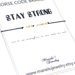 Stay Strong morse code Bracelet, Gift for Women, Bracelet for Him, Inspiration Bracelet, Morse code jewelry