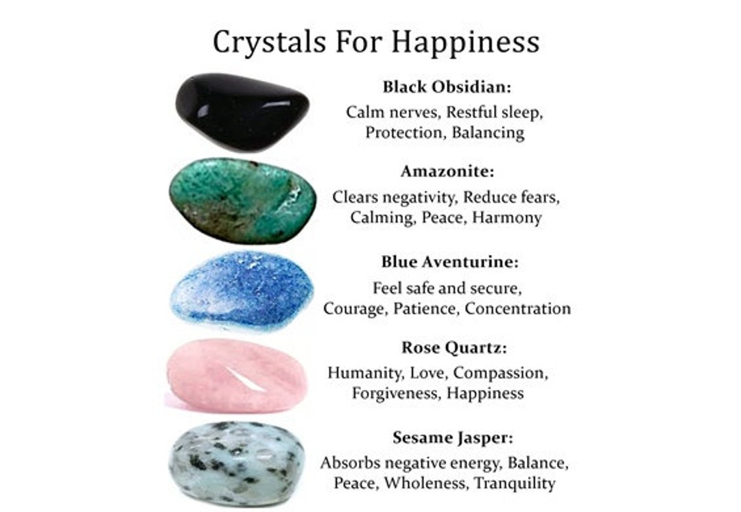 Crystals for Happiness Happiness Crystals Set Healing Etsy