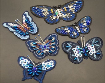 3D Butterfly Patch, Iron On Patch, Sew On Patch, Embroidered Patch, Beading Patch