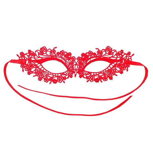 Un morceau de masque de bal masqué rouge ou noir pour Halloween, fête de Noël, déguisement