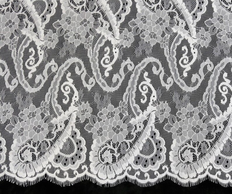 ivory chantilly lace trim eyelash lace trim wedding lace trim 3 yards