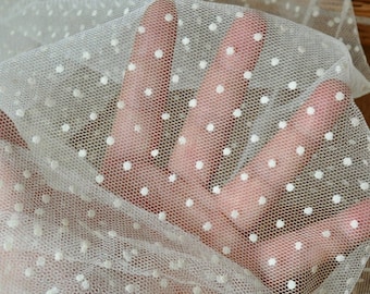 Adorable Polka Dot Tulle Fabric Soft Spot Embroidery Lace Fabric Bridal Lace Dress Fabric Veil Lace 59" Width