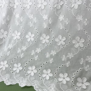3d milk silk daisy floral cotton lace fabric eyelet embroidered fabric princess dress fabric curtain fabric prom fabric by the yard 51"width