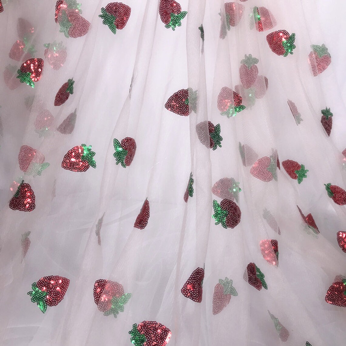 strawberry sequin tulle