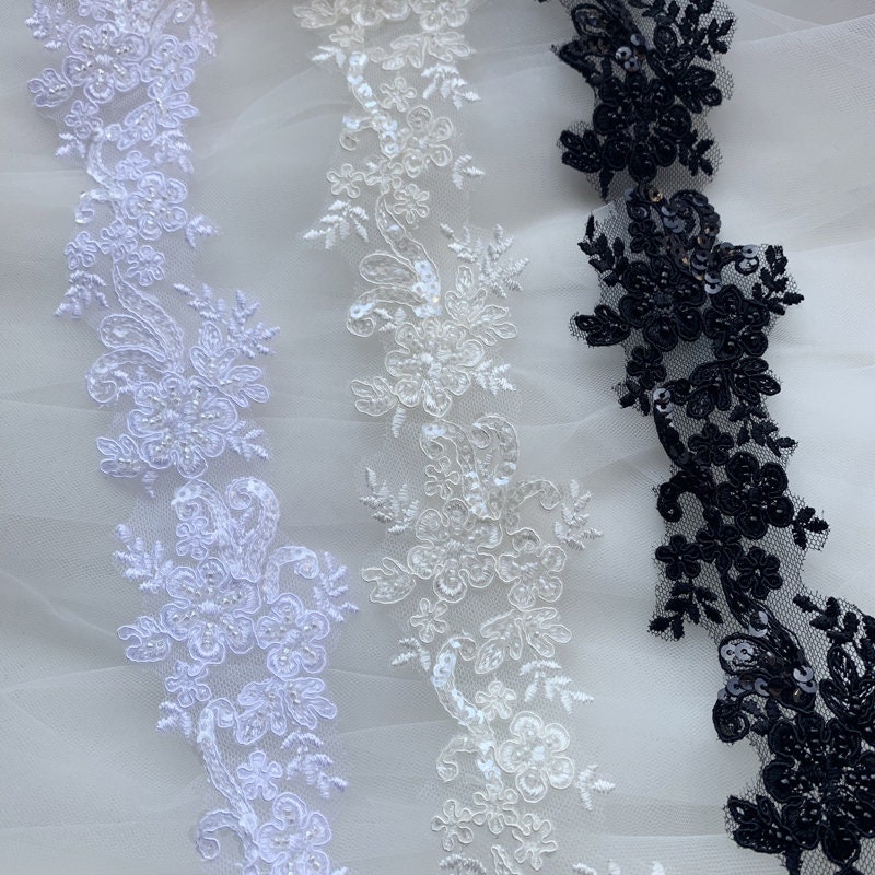 Gorgeous Beaded Alencon Lace Trim Wedding Dress Straps - Etsy