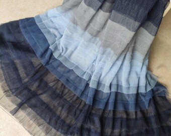 Tissu en dentelle plissée à volants bleu gris, dentelle de tulle douce, dentelle de mariage, robe de mariée en dentelle, robe de bal, robe de 51 po. de largeur