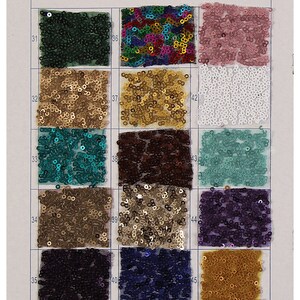 String Sequin Color Chart 19 Colors Sequin Fabric, Sparkler Sequins Fabric, Full Sequined Mesh ...