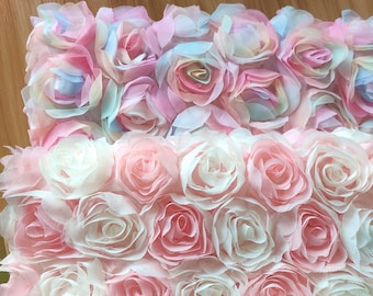 3D Rose Lace Fabric, Chiffon Fabric By Yard, 3D Rosette Flower Fabric, Photography Backdrop