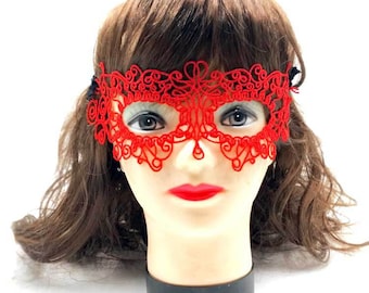 Red Masks, Lace Mask, Hollow Masquerade Ball Mask, Black Masks, Ladies Masks, Venice Lace Mask For Sale, 1 Piece