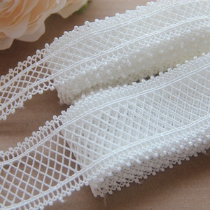 lace trim by yard hollowed out grid shape trim in off white