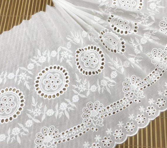 2020 New Arrival Super Wide Pure Cotton Lace Trim With Hollowed Out  Embroidered Lace Fabric 12.9 Width by the Yard -  Canada