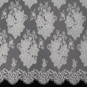 Gorgeous Chantilly Lace Fabric In Black/Off White New Floral Wedding Lace Chic Bridal Lace Fabric 3 Yards