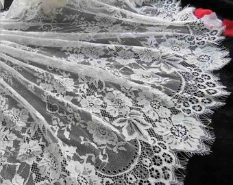 3 yardas de delicada tela de encaje francés Chantilly para boleros, chaquetas cortas, velo de novia, decoración de vestidos y corpiños.