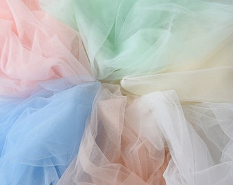 24 Colors Soft Tulle Fabric Illusion Nylon Tulle Lace for Veils, Tulle Dress, Gowns, Tutu dress, Party Decoration