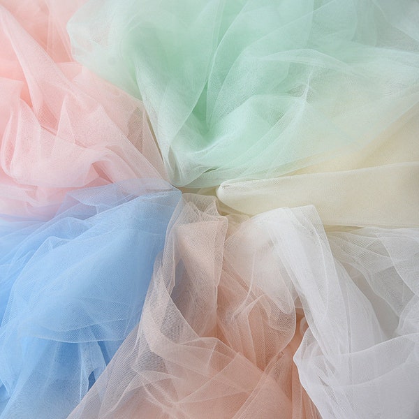 24 Colors Soft Tulle Fabric Illusion Nylon Tulle Lace for Veils, Tulle Dress, Gowns, Tutu dress, Party Decoration