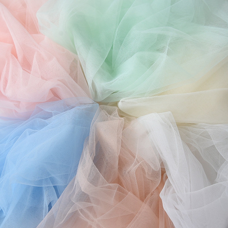 24 Colors Soft Tulle Fabric Illusion Nylon Tulle Lace for Veils, Tulle Dress, Gowns, Tutu dress, Party Decoration zdjęcie 1