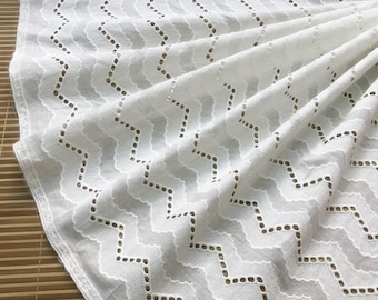Vintage Eyelet Cotton Fabric, Off White Eyelet Lace, Cotton Lace Fabric By The Yard 53" Wide