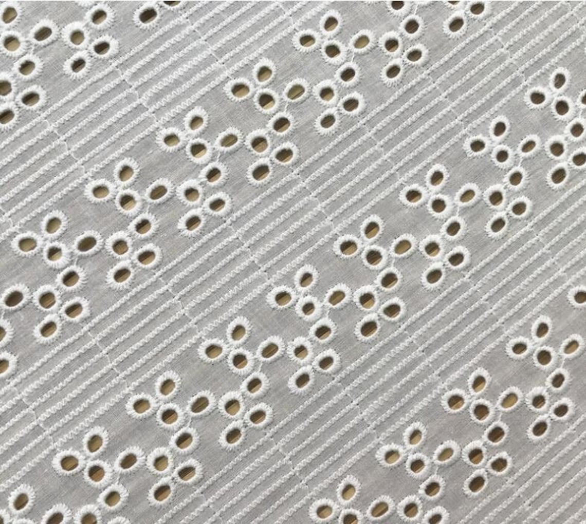 WinterNew Eyelet Fabric By The Yard Cotton Lace Fabric In Etsy