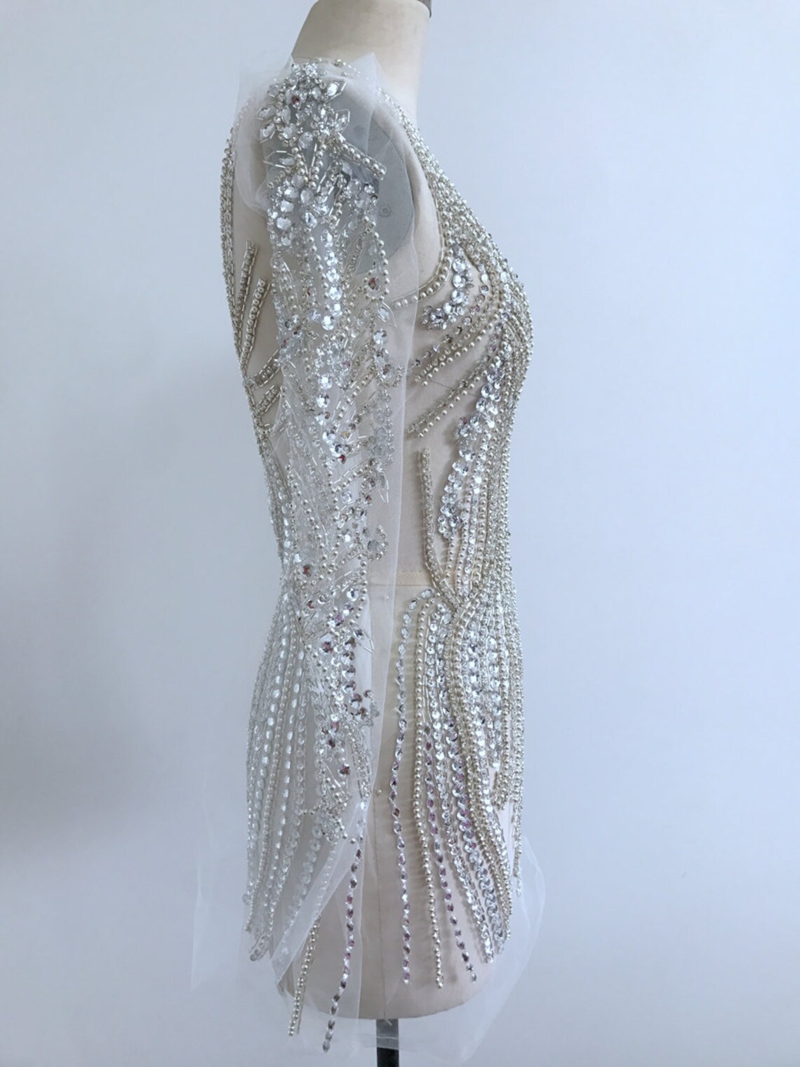 Oversized Rhinestone Applique Evening Dress Applique Bodice Etsy