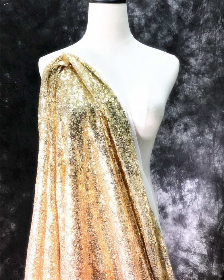 slim fit dress slacks Champagne Gold Sequin Fabric By The Yard Glitz Sequin On Mesh 2 Way St –  GENERAL TEXTILES INC DBA SMART FABRICS main image 1