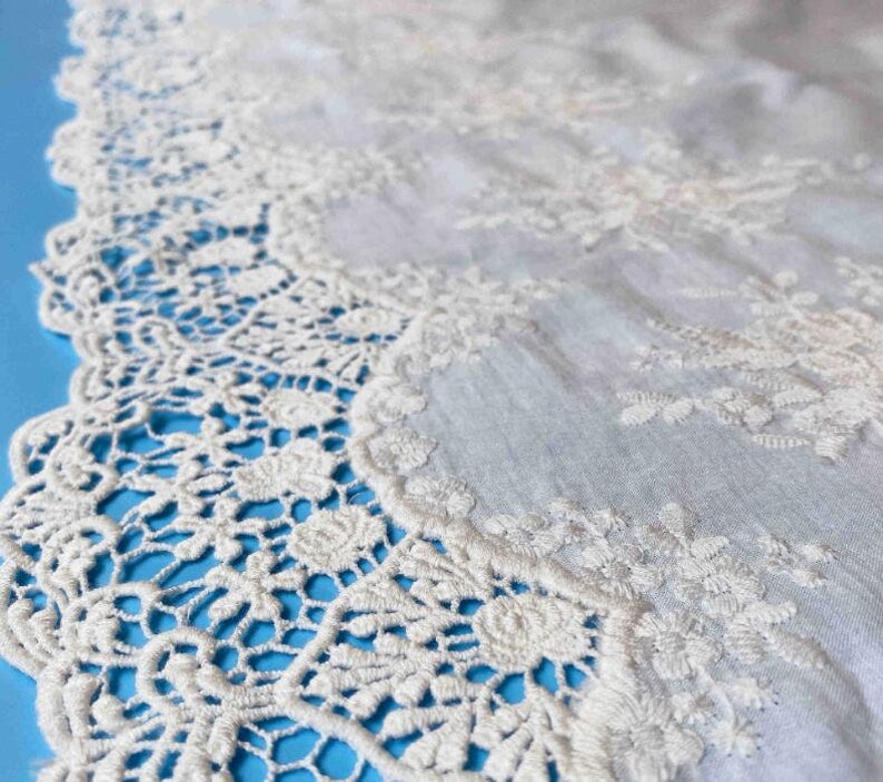 Baby Skirts Crochet Cotton Lace Embroidered Fabric By Yard For Blouse Formal Wear Lady Dress