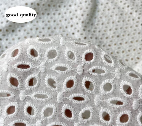 Autumn-new off White Embroidered Lace Fabric Cotton Eyelet - Etsy