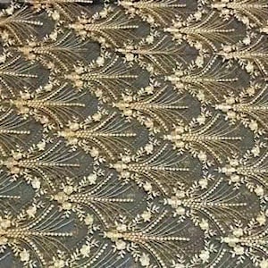 Vintage Gold Lace Fabric, Golden Embroidery Mesh Lace Fabric, Soft Tulle Lace Fabric For Formal Dress, Prom Gown, Bridal Wedding Robe image 8