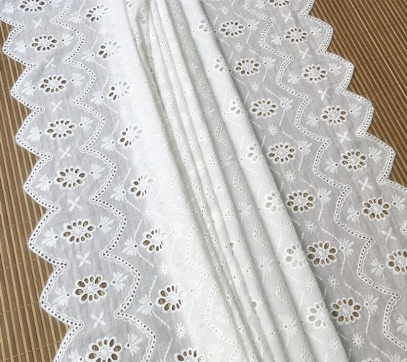 Retro Eyelet Cotton Fabric off White Cotton Lace With Both Scalloped Edge for Doll Outfits, Cocktail Dresses, Wedding Decor - Etsy Retro Eyelet Cotton Fabric off White Cotton Lace With Both Scalloped Edge for Doll Outfits, Cocktail Dresses, Wedding Decor - Etsy
