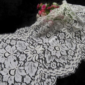 Sale ivory french lace fabric, chantilly lace fabric, Corded Lace Fabric For Evening Dress, Bridal Gowns 3 Yards