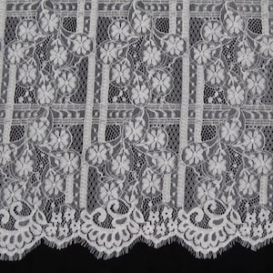Bridal Chantilly Lace Fabric, Eyelash Wedding Lace, Soft Flower Lace Fabric, Bridal Eyelash Lace 3 Yards