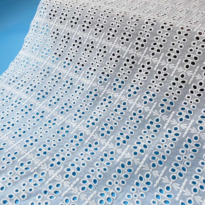 Eyelets In Textiles Cotton Eyelet Floral Lace Fabric, 51