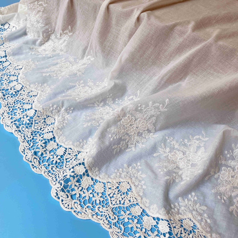 Baby Skirts Crochet Cotton Lace Embroidered Fabric By Yard For Blouse Formal Wear Lady Dress