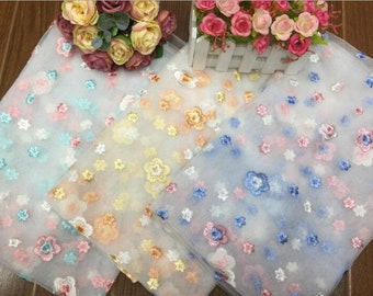 Nouveau tissu de tulle à broderie florale exquis pour robe de bal, rideau, robe de demoiselle d'honneur